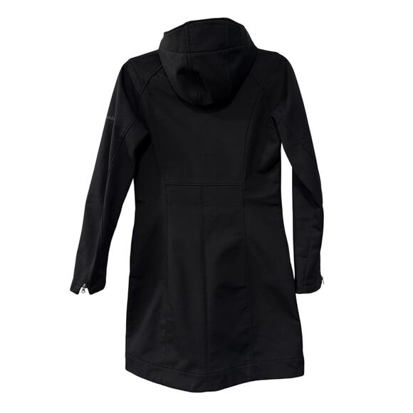 NEW! Columbia XS Soft Shell Hooded Rain Jacket $179 Waterproof Hiking Coat Black - Picture 3 of 6